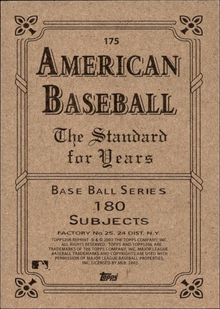 2002 Topps 206 John McGraw #175 baseball trading card back