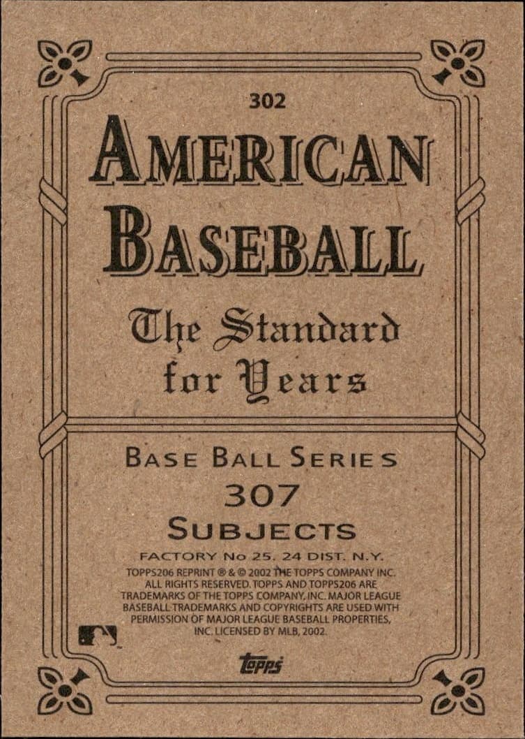 2002 Topps 206 John McGraw #302 baseball trading card back