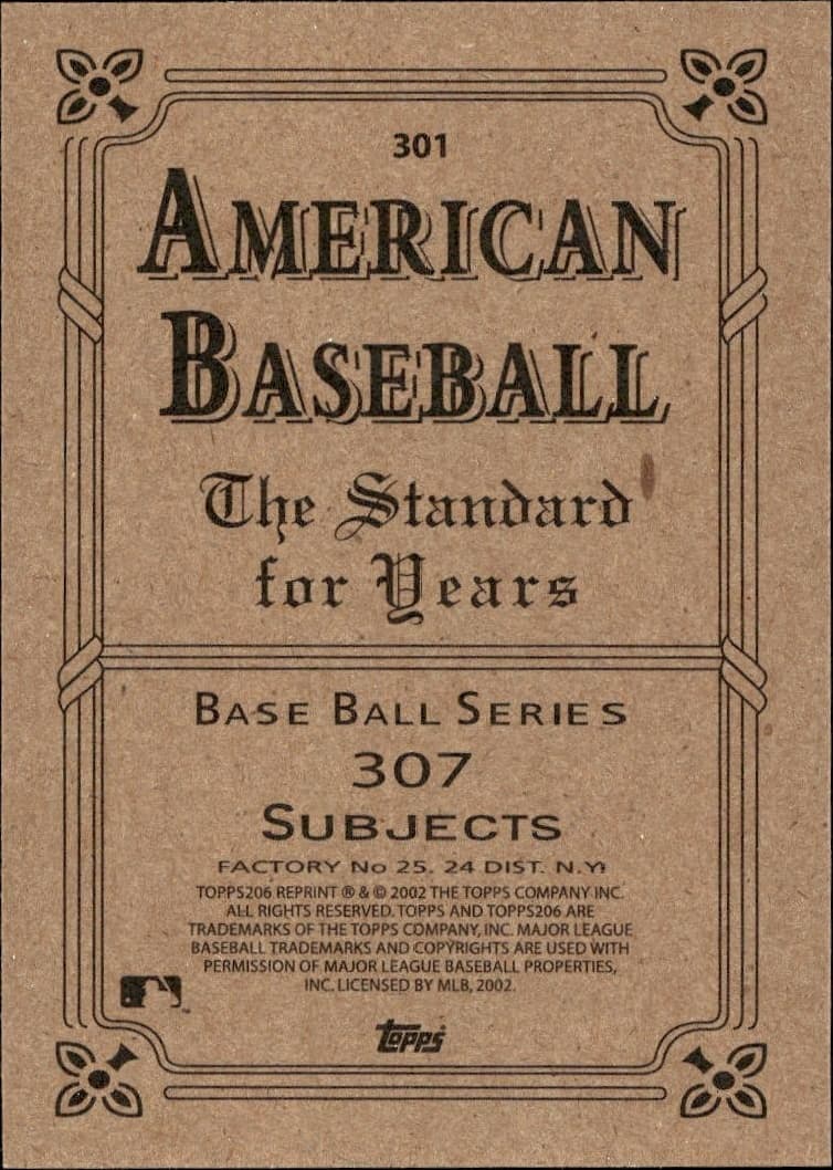 2002 Topps 206 Joe Doyle #301 baseball trading card back