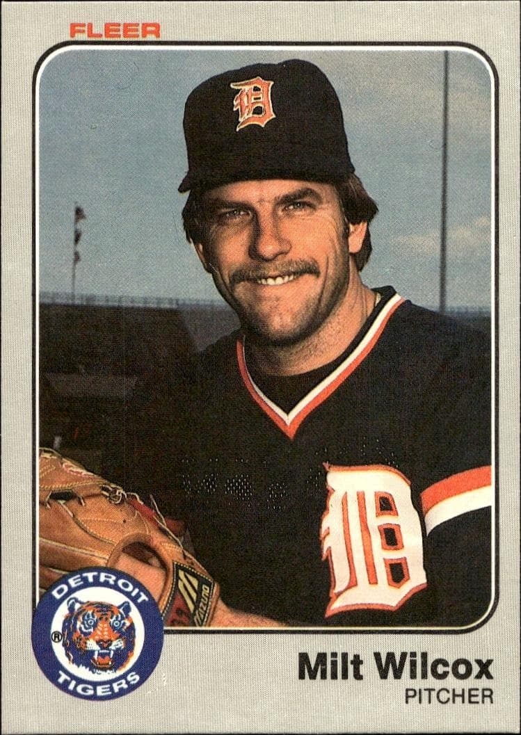 1983 Fleer Milt Wilcox #349 trading card