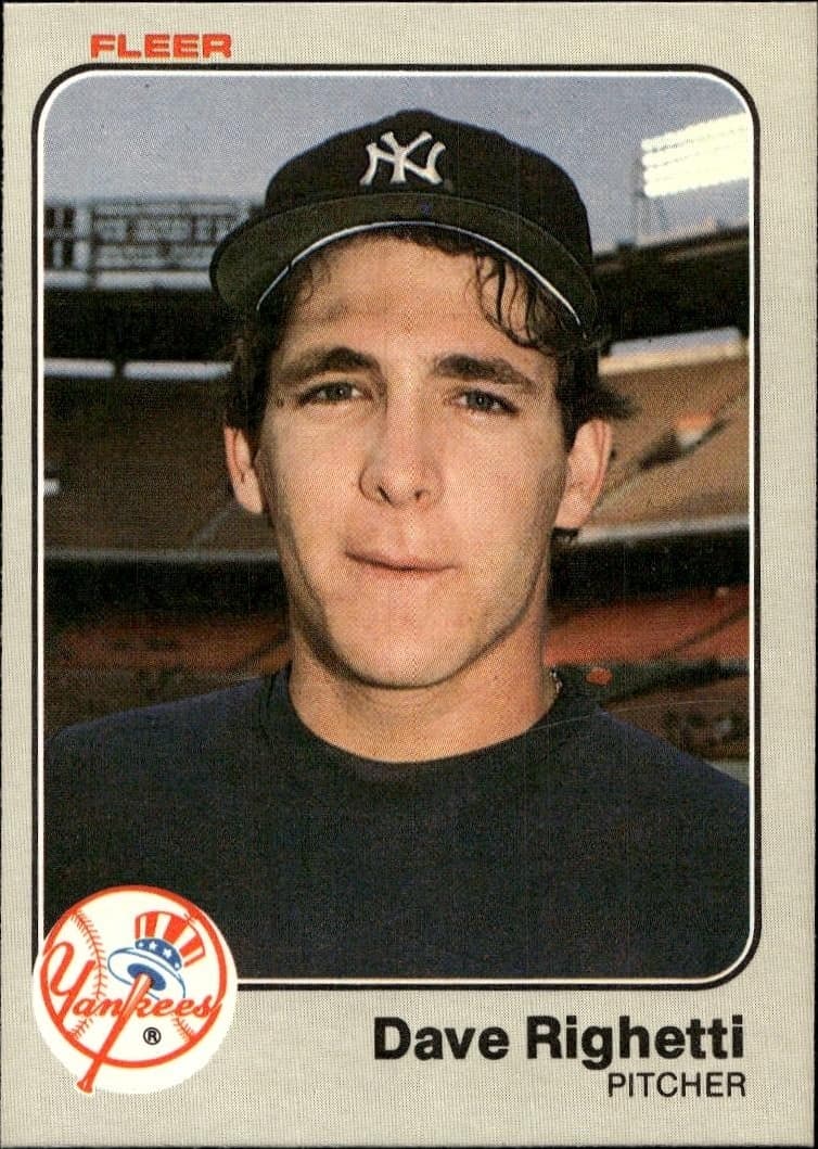 1983 Fleer Dave Righetti #395 trading card