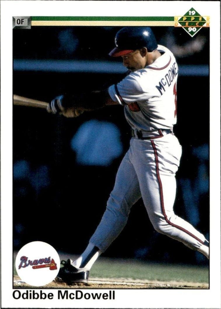 1990 Upper-Deck Oddibe McDowell #145 trading card