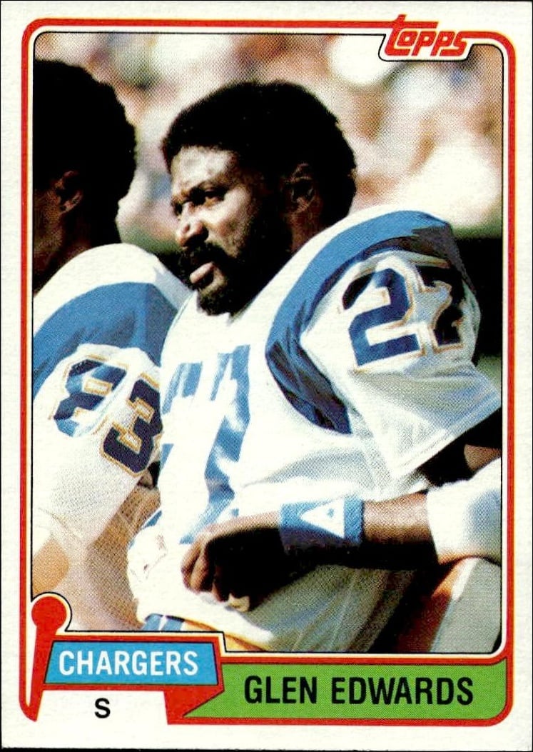 1981 Topps Glen Edwards #418 football trading card front