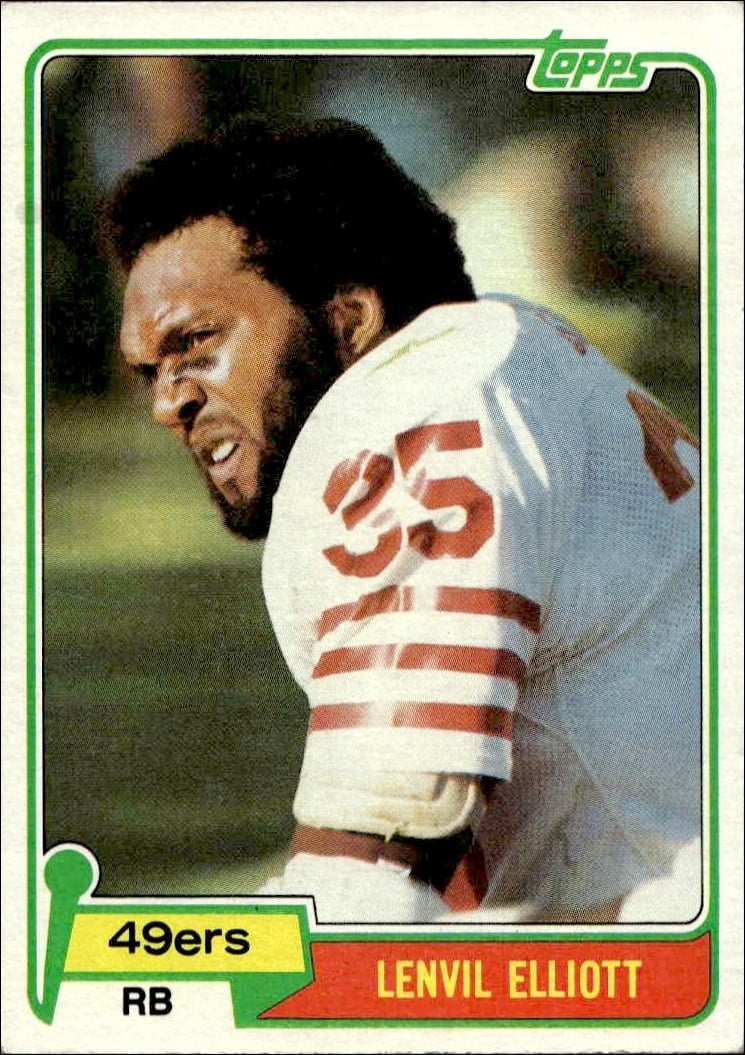 1981 Topps Lenvil Elliott #182 trading card