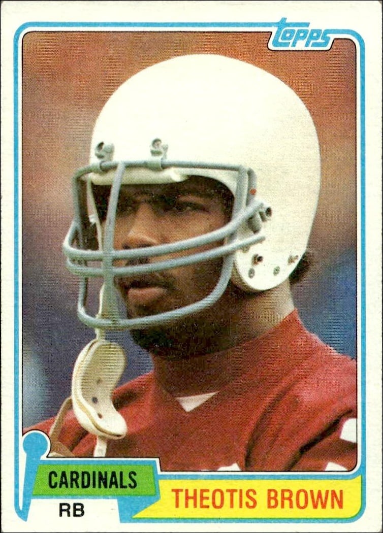1981 Topps Theotis Brown #502 football trading card front