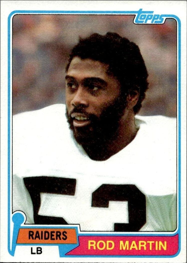 1981 Topps Rod Martin #487 football trading card front