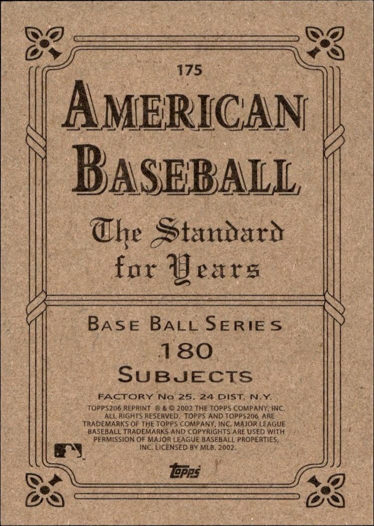 2002 Topps 206 John McGraw #175 baseball trading card back