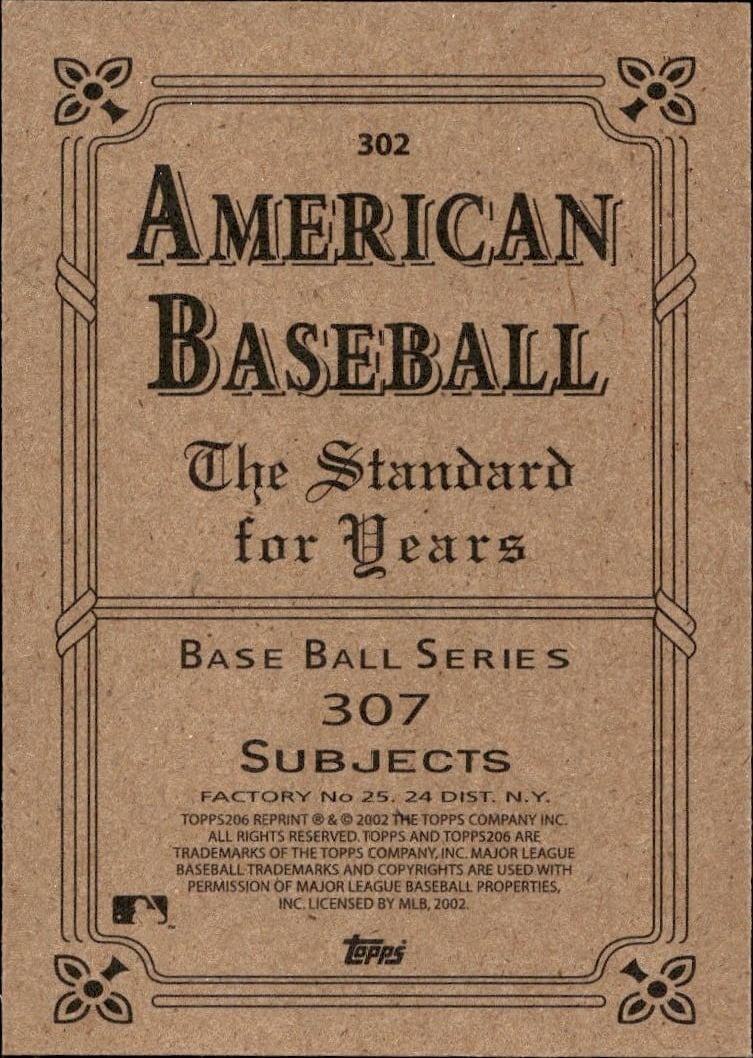 2002 Topps 206 John McGraw #302 baseball trading card back