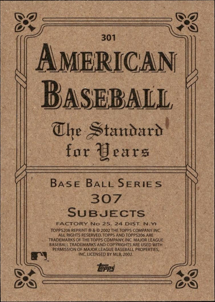 2002 Topps 206 Joe Doyle #301 baseball trading card back