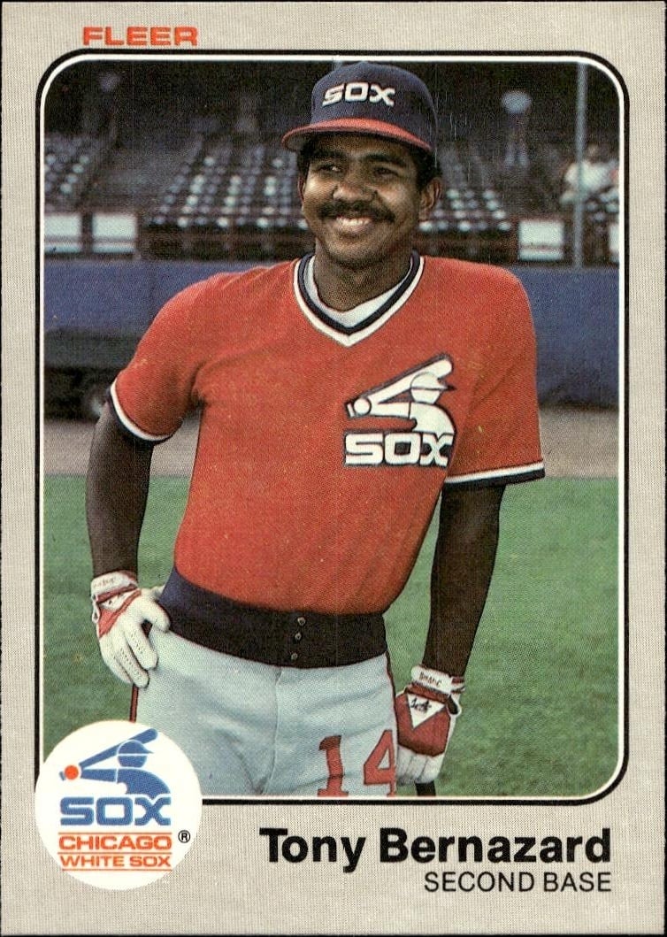 1983 Fleer Tony Bernazard #231 trading card