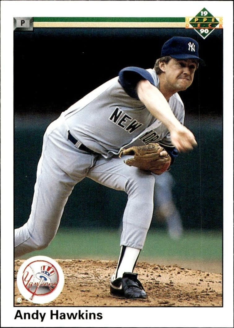 1990 Upper-Deck Andy Hawkins #339 trading card