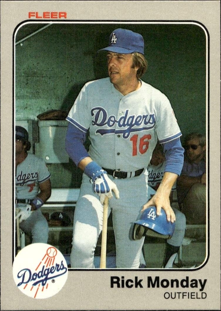 1983 Fleer Rick Monday #213 trading card