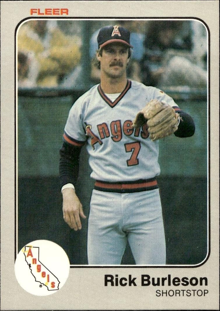 1983 Fleer Rick Burleson #80 trading card