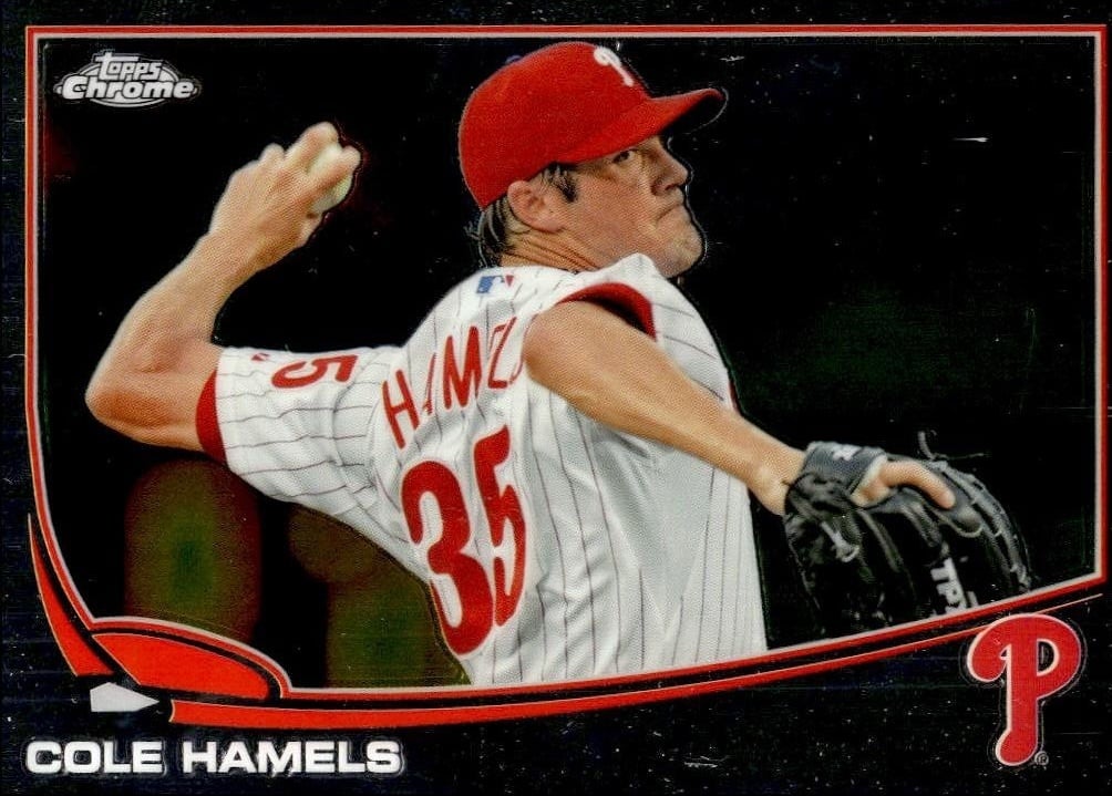 2013 Topps Chrome Cole Hamels #76 trading card