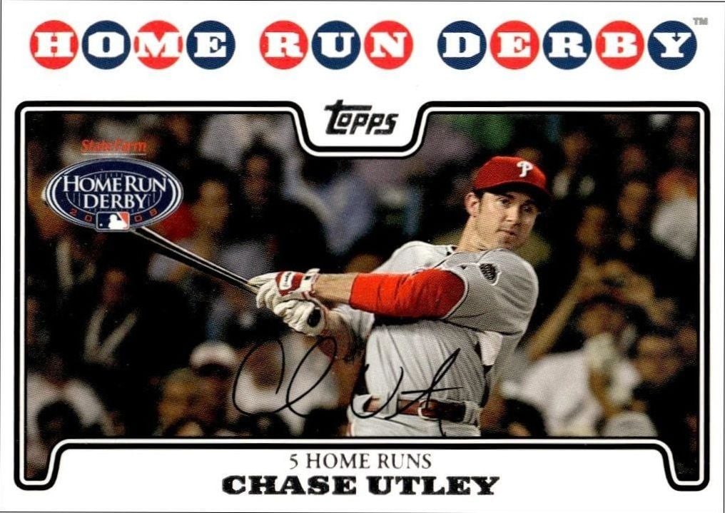 2008 Topps Updates & Highlights Chase Utley #UH184 baseball trading card front