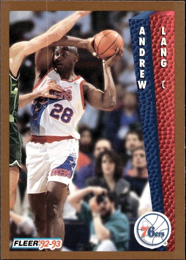 1992 Fleer Andrew Lang #406 basketball trading card front