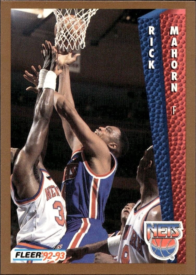 1992 Fleer Rick Mahorn #389 basketball trading card front