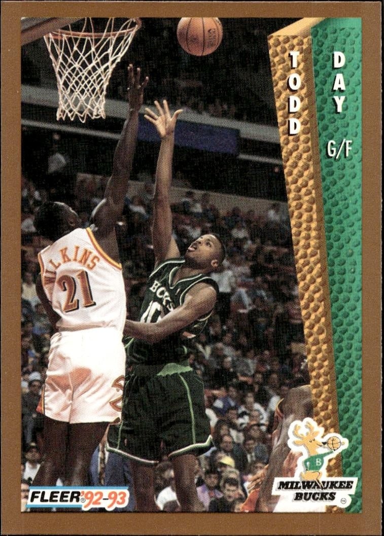 1992 Fleer Todd Day #372 basketball trading card front