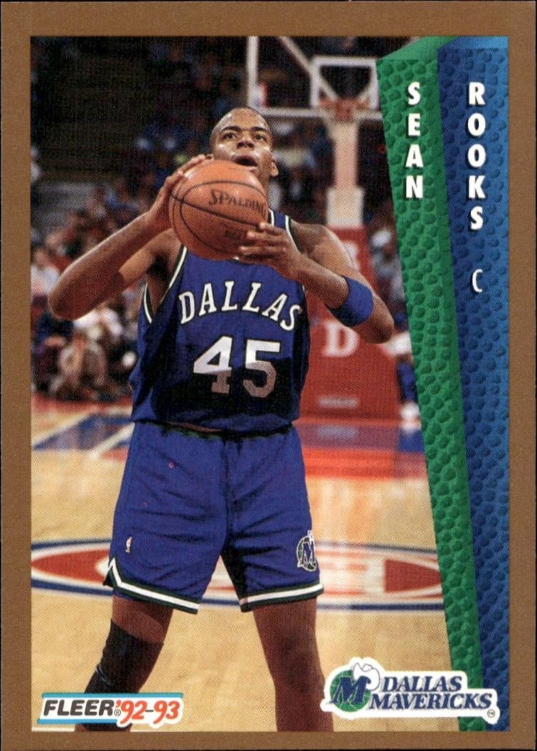 1992 Fleer Sean Rooks #325 basketball trading card front