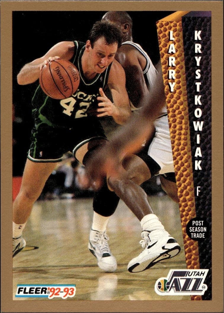 1992 Fleer Larry Krystkowiak #223 basketball trading card front