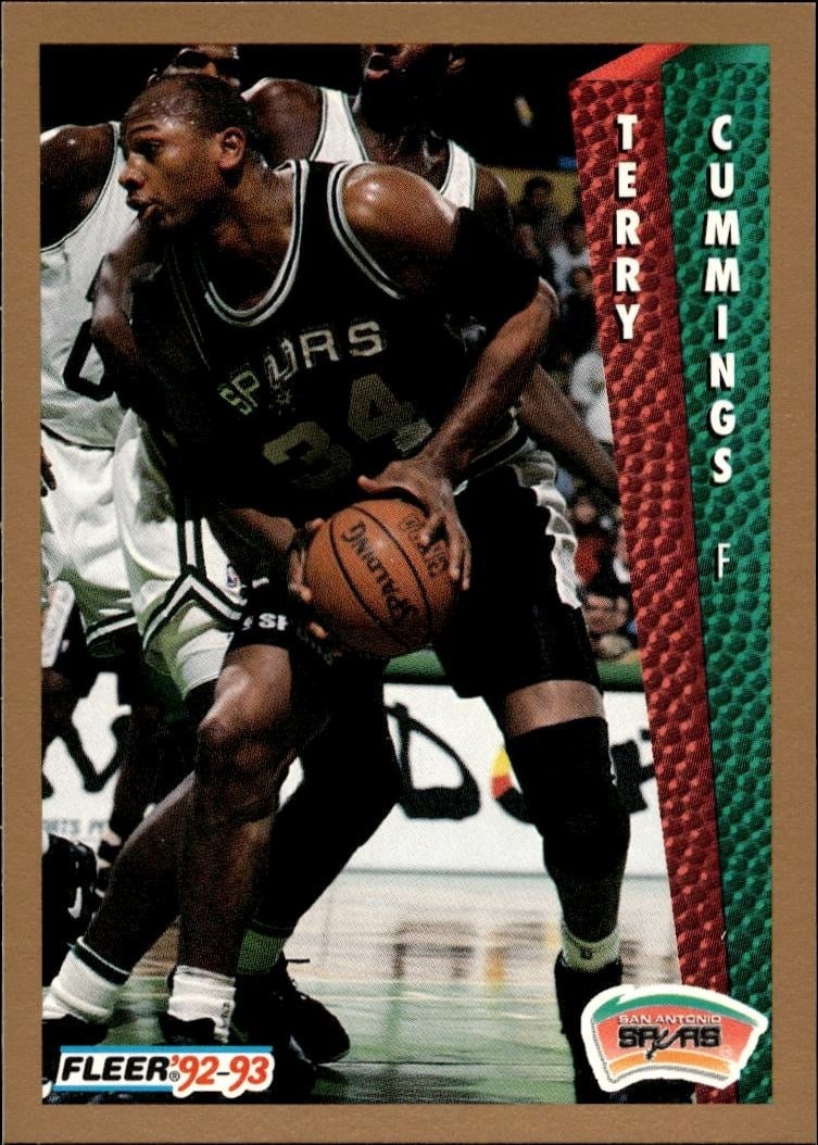 1992 Fleer Terry Cummings #203 basketball trading card front