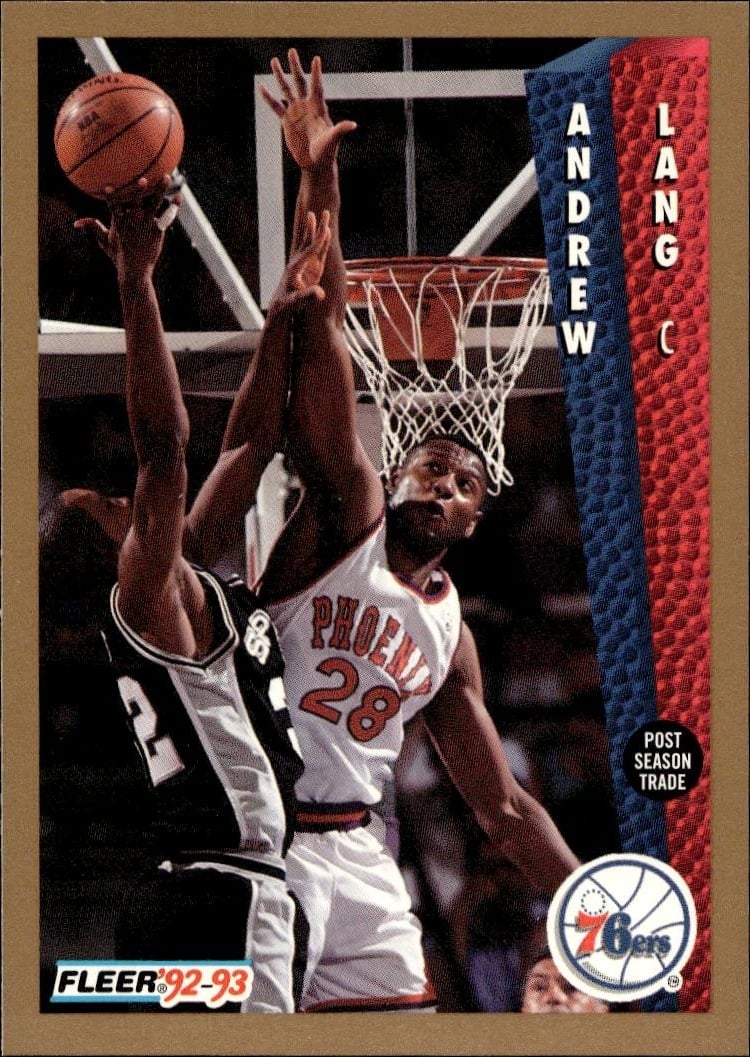 1992 Fleer Andrew Lang #172 basketball trading card front