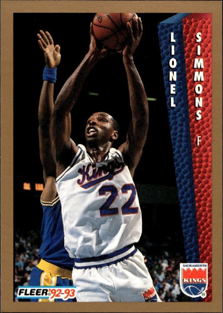 1992 Fleer Lionel Simmons #46 basketball trading card front