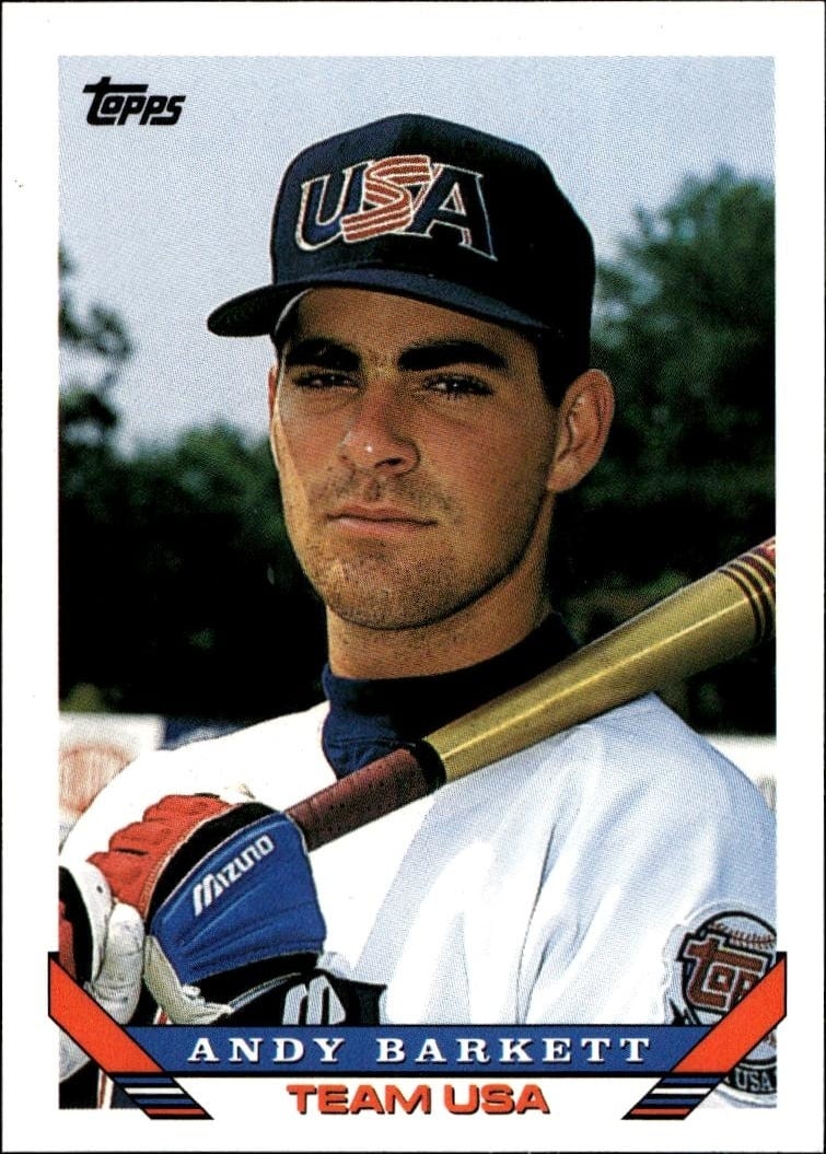 1993 Topps Traded Andy Barkett #93T trading card