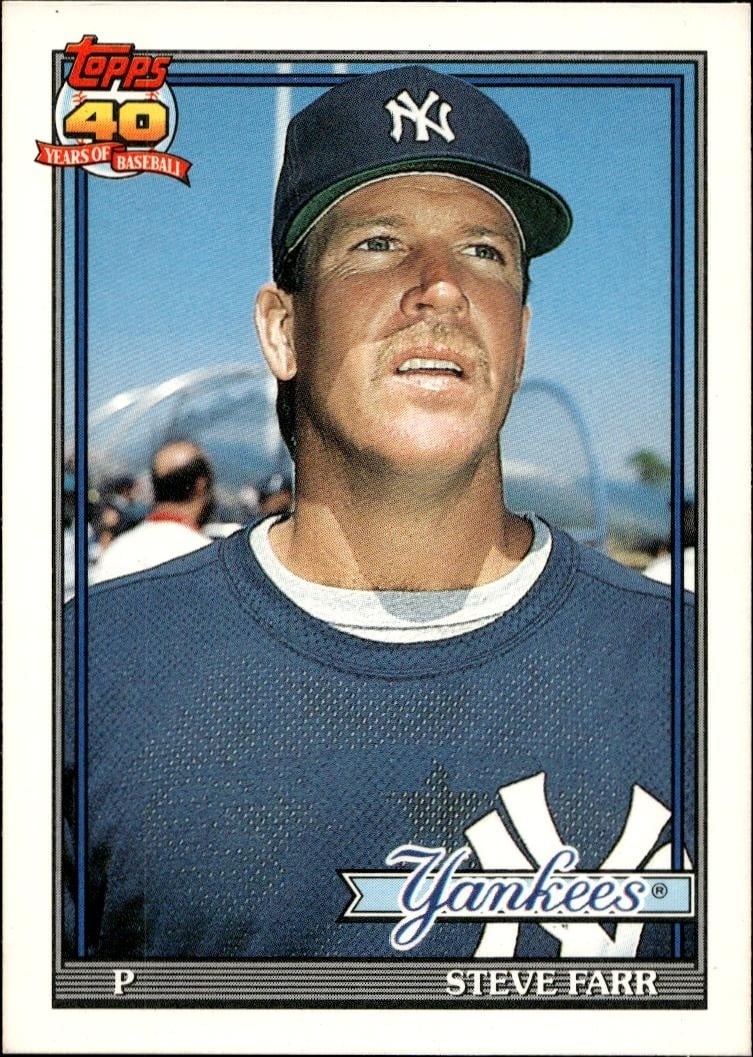1991 Topps Traded Steve Farr #38T trading card