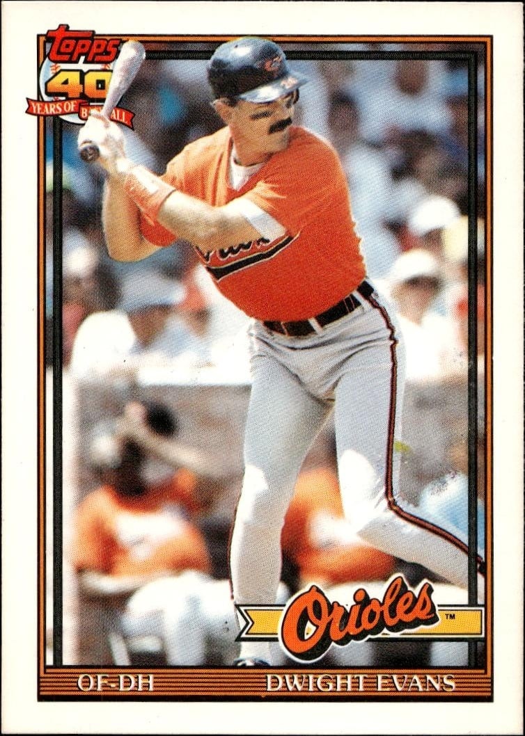 1991 Topps Traded Dwight Evans #37T trading card