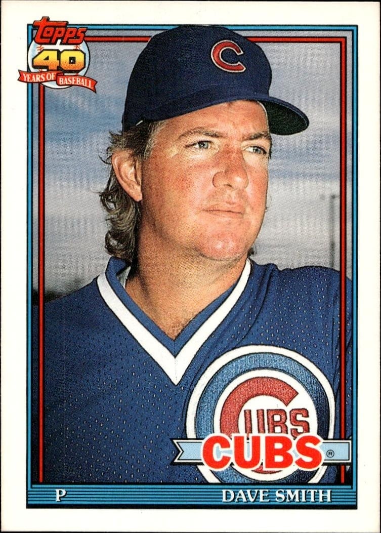 1991 Topps Traded Dave Smith #110T trading card