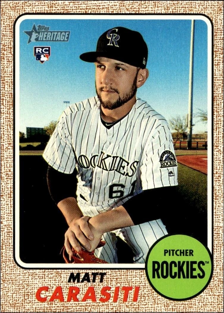 2017 Topps Heritage Matt Carasiti #609 trading card