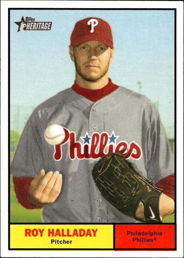 2010 Topps Heritage Roy Halladay #286 baseball trading card front