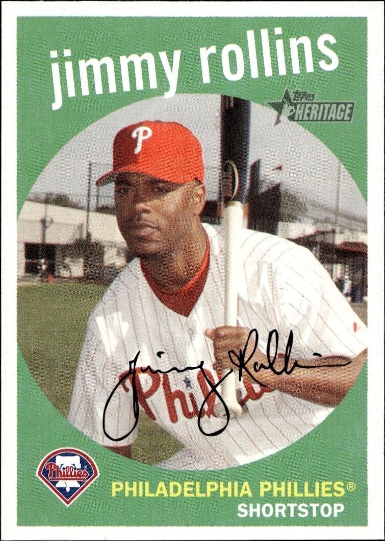 2008 Topps Heritage Jimmy Rollins #350 trading card