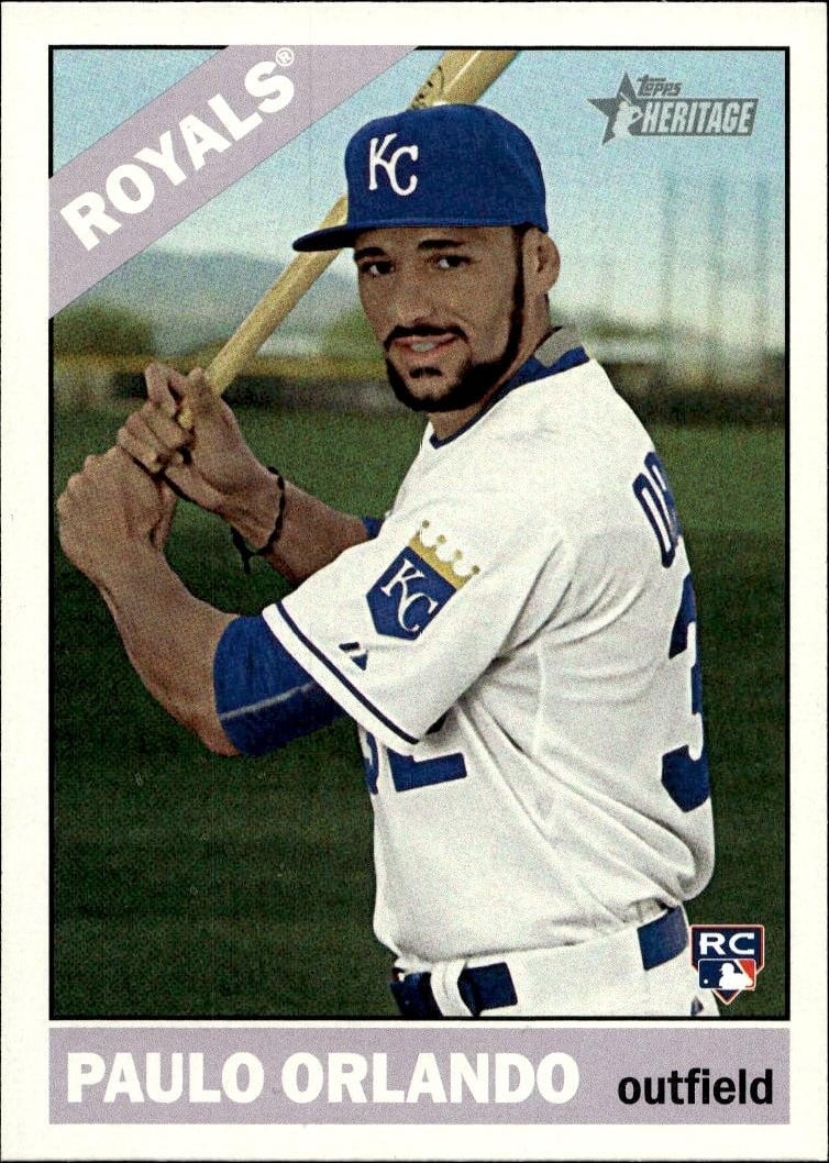 2015 Topps Heritage Paulo Orlando #608 trading card