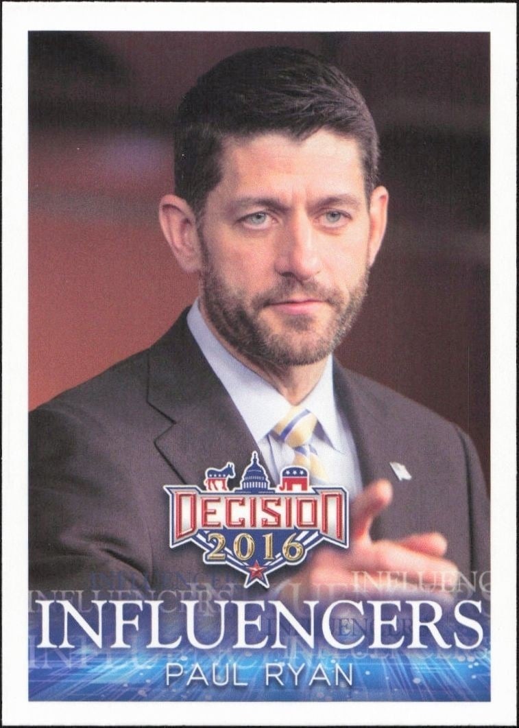 Paul Ryan 2016 Leaf Decision #45 Political Trading Card - Front 2016 Leaf Decision Paul Ryan #45 political trading card front
