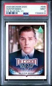 Hunter Biden 2020 Leaf Decision #546 Political Trading Card - Front 2020 Leaf Decision Hunter Biden #546 political trading card front