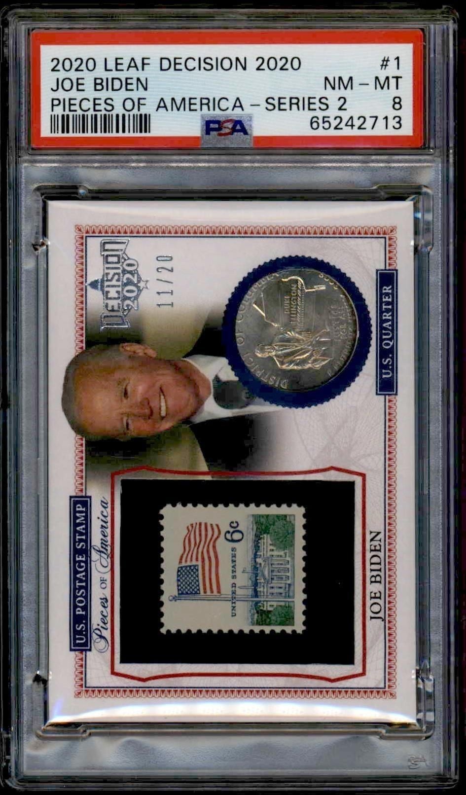 Joe Biden 2020 Leaf Decision Series 2 #POA-01 Political Trading Card - Front 2020 Leaf Decision Series 2 Joe Biden #POA-01 political trading card front