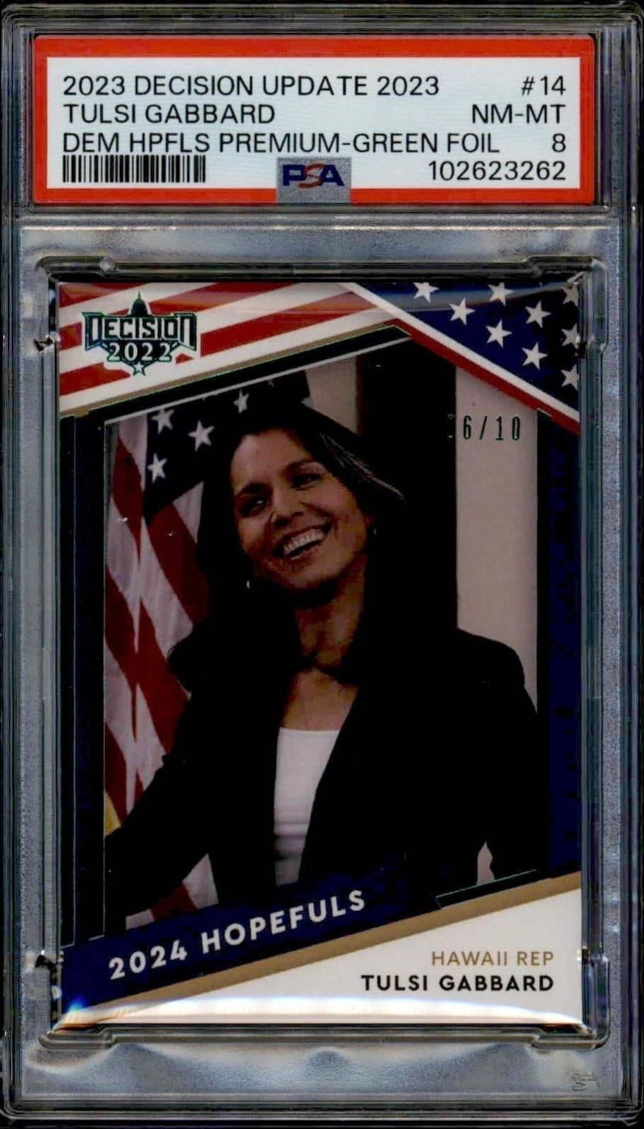 Tulsi Gabbard 2023 Leaf Update #14 Political Trading Card - Front 2023 Leaf Update Tulsi Gabbard #14 political trading card front