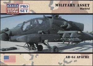 AH-64 Apache 1991 Pro Set Desert Storm #239 Military Trading Card - Front 1991 Pro Set Desert Storm AH-64 Apache #239 military trading card front