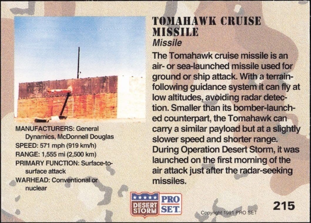 Tomahawk Cruise Missile - Back