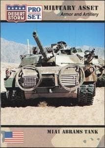 M1A1 Abrams Tank 1991 Pro Set Desert Storm #209 Military Trading Card - Front 1991 Pro Set Desert Storm M1A1 Abrams Tank #209 military trading card front