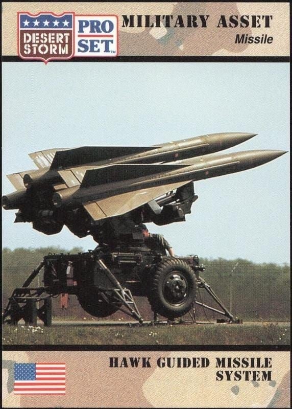 1991 Pro-Set Desert Storm Hawk Guided Missile System #213 trading card