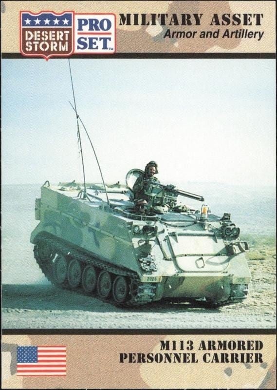 1991 Pro-Set Desert Storm M113 Armored Personnel Carrier #206 trading card