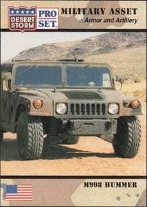 M998 Hummer 1991 Pro Set Desert Storm #207 Military Trading Card - Front 1991 Pro Set Desert Storm M998 Hummer #207 military trading card front