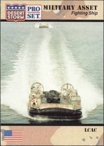LCAC 1991 Pro Set Desert Storm #197 Military Trading Card - Front 1991 Pro Set Desert Storm LCAC #197 military trading card front