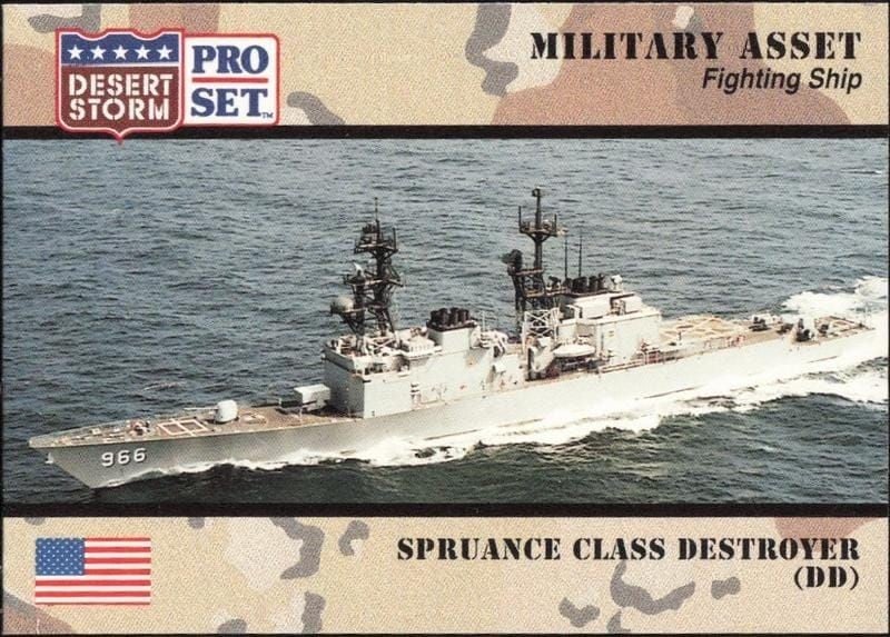 1991 Pro-Set Desert Storm Spruance Class Destroyer (DD) #195 trading card