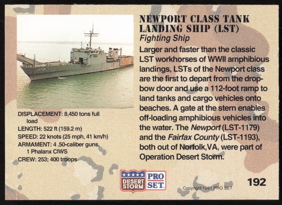Newport Class Task Landing Ship (LST) - Back