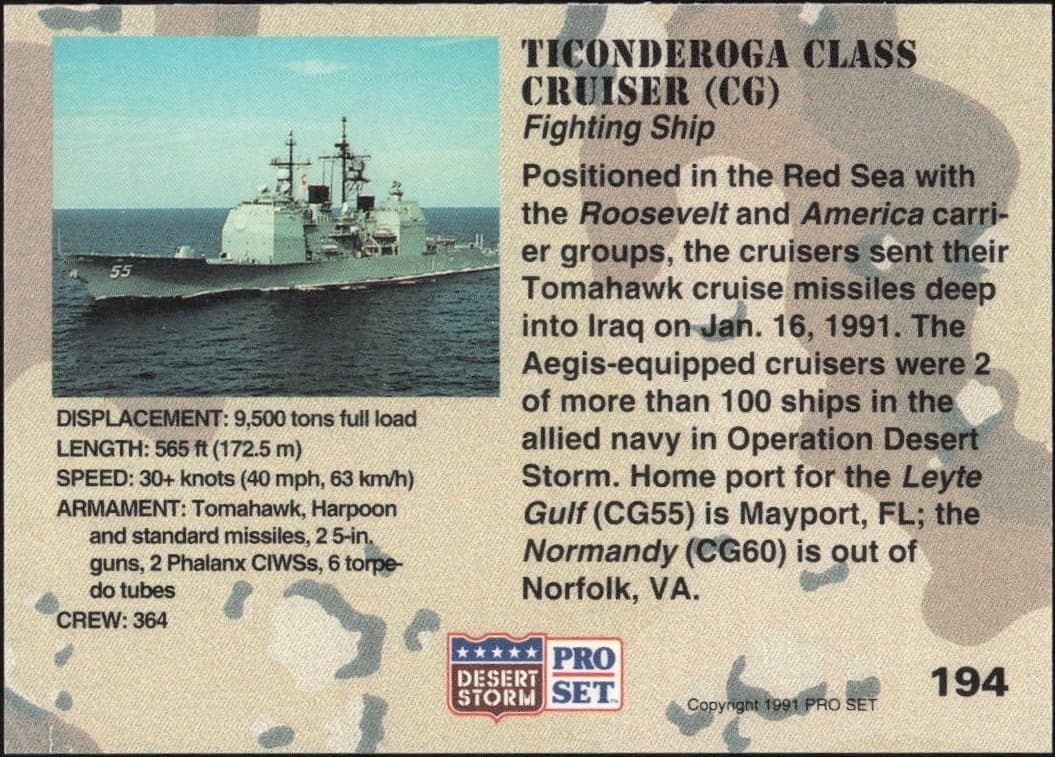 Ticonderoga Class Cruiser (CG) - Back