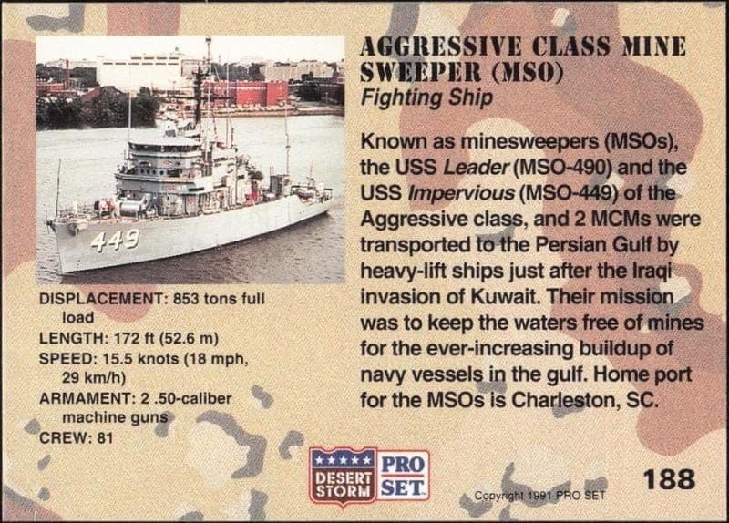 Aggressive Class Mine Sweeper (MSO) - Back